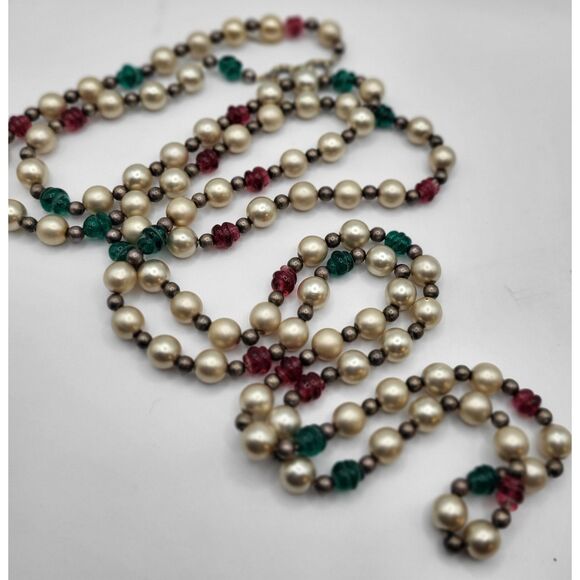 Baroque Single Strand Imitation Pearl Sterling Silver Glass Beads 59in - Picture 6 of 6